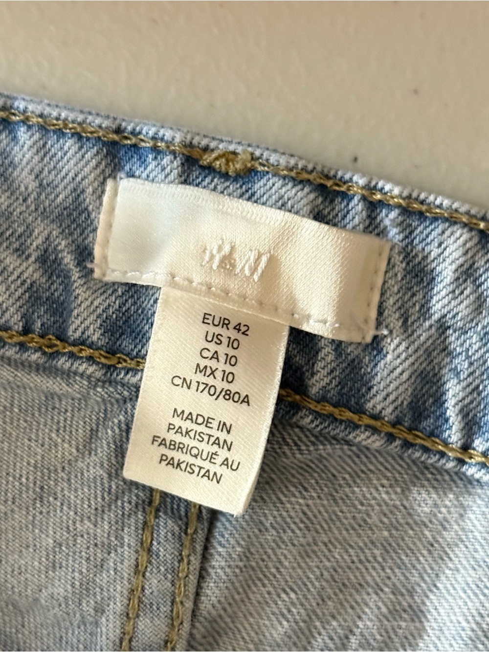 H&M Light Wash Wide Leg Jeans Women’s Size 10 High Rise Stretch Denim - Picture 7 of 8